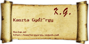 Kaszta György névjegykártya